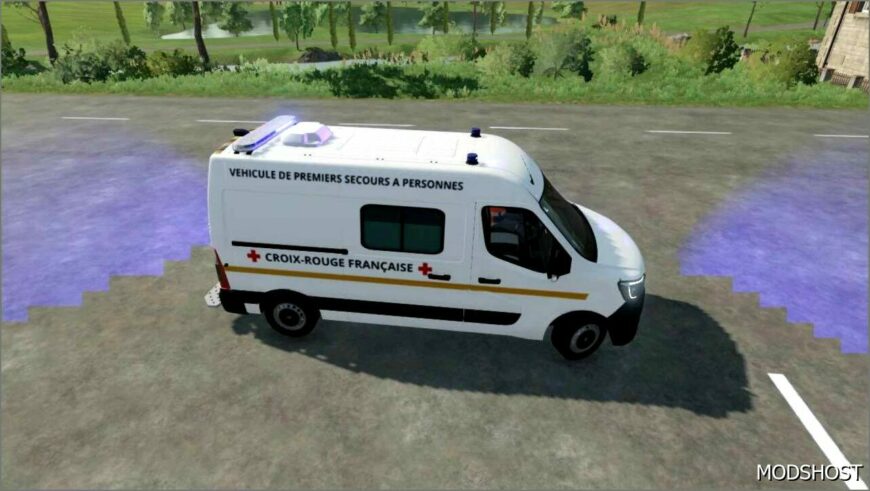 FS22 Renault Vehicle Mod: Master Vpsp French Red Cross (Featured)