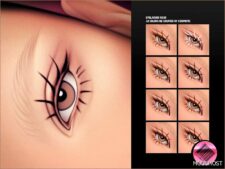 Sims 4 Female Makeup Mod: 2D Eyelashes N130 (Featured)