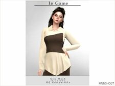 Sims 4 Female Clothes Mod: Shirt and Crop T-655 (Featured)