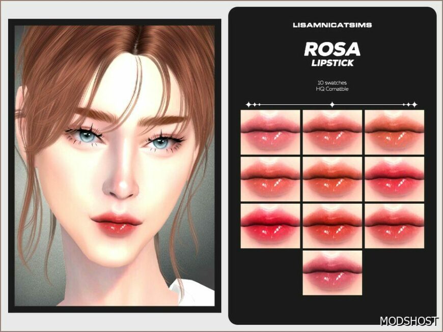 Sims 4 Female Makeup Mod: Rosa Lipstick (Featured)