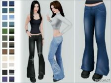 Sims 4 Elder Clothes Mod: Grunge Bell – Bottom Jeans for Female V1 (Featured)