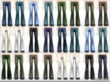 Sims 4 Elder Clothes Mod: Grunge Bell – Bottom Jeans for Female V1 (Image #2)