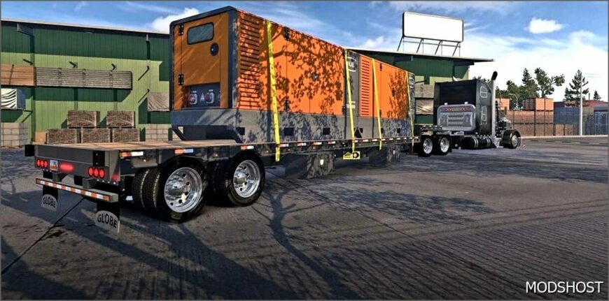 ATS Trailer Mod: Globe 40 TON Drop Deck Ownable 1.50 (Featured)