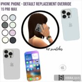 Sims 4 Mod: iPhone 15 Pro Max - Phone default replacement (Override) (Image #2)