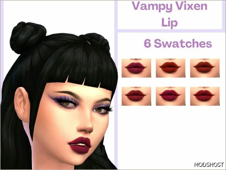 Sims 4 Lipstick Makeup Mod: Vampy Vixen LIP (Featured)