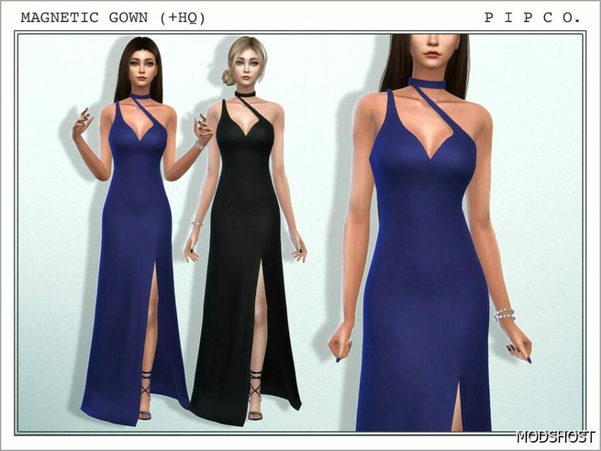 Sims 4 Party Clothes Mod: Magnetic Gown. (Featured)