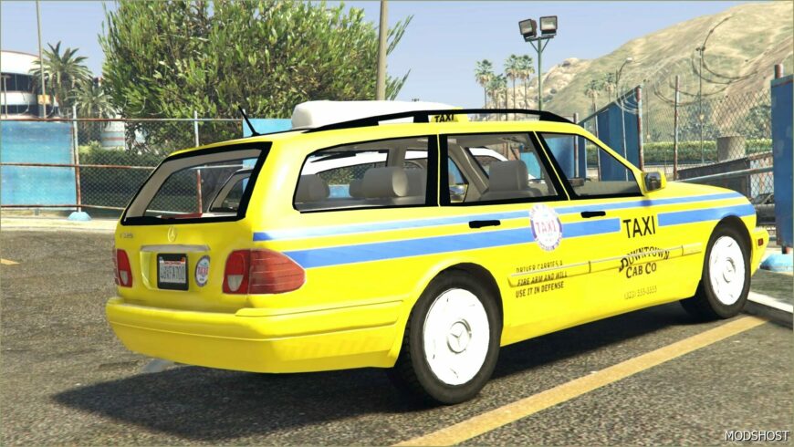 GTA 5 Mercedes-Benz Vehicle Mod: E320 T-Modell Wagon W210 Taxi Unlocked | Template (Featured)