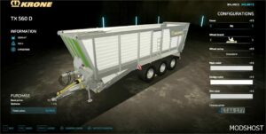 FS22 Krone Trailer Mod: TX 560 D Rust Edition V1.1 (Image #2)