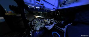 ETS2 Scania Mod: Kingcustom Blue Stars Interior 1.51 (Image #2)