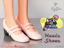 Sims 4 Female Mod: Heels Shoes with Pearls Buckles (Image #2)