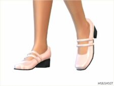 Sims 4 Female Mod: Heels Shoes with Pearls Buckles (Featured)