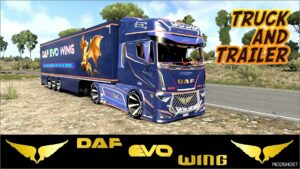 ETS2 DAF Truck Mod: EVO Wing V12 + Trailer 1.51 (Featured)