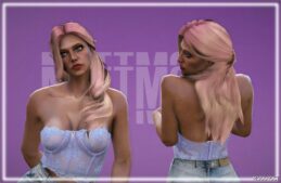 GTA 5 Player Mod: Romantic Hair with Short Braid for MP Female (Image #2)