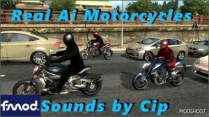 ATS Jazzycat Traffic Mod: Real AI Motorcycles Sounds 1.51 (Addon to Motorcycles Pack by Jazzycat V6.5.*) (Featured)