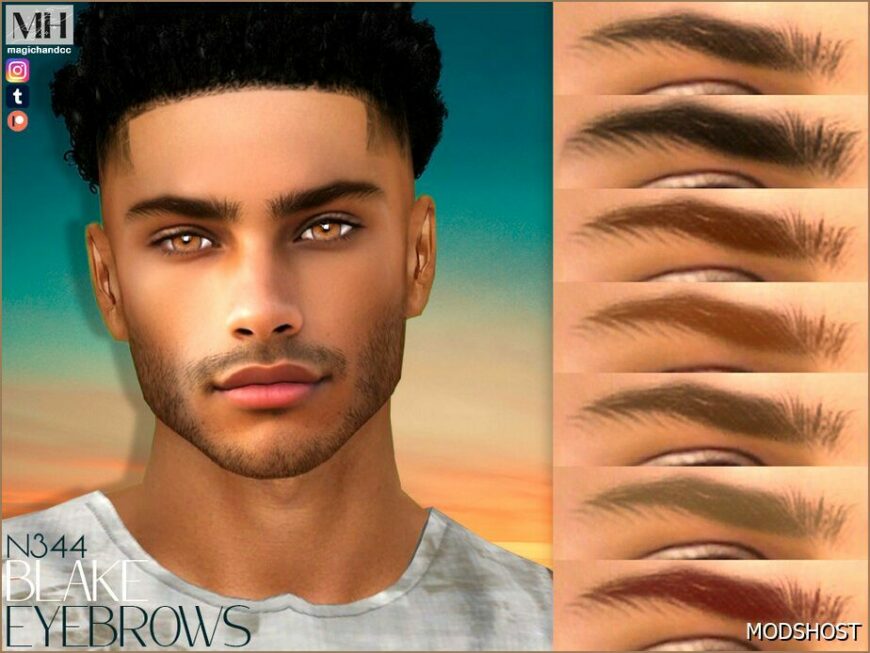 Sims 4 Eyebrows Hair Mod: Blake Eyebrows N344 (Featured)