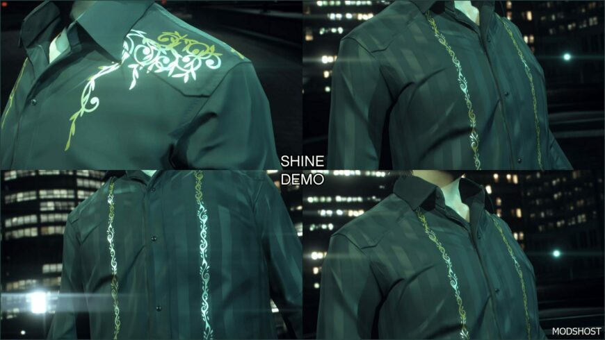 GTA 5 Player Mod: Gold Accent Shiny Tucked Shirts for MP Male (Featured)