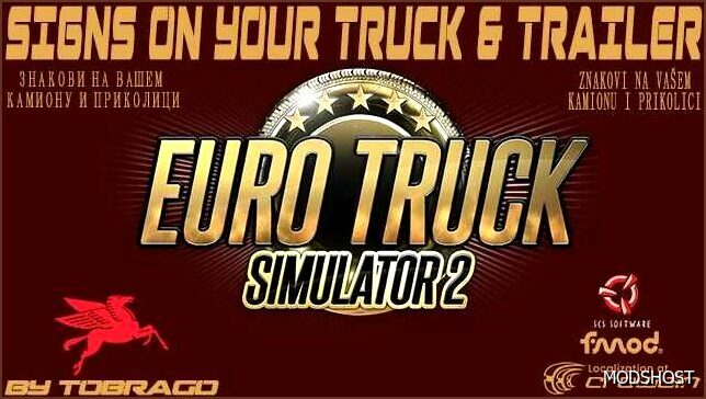 ETS2 Part Mod: Signs on Your Truck and Trailer V1.0.4.75S (Featured)