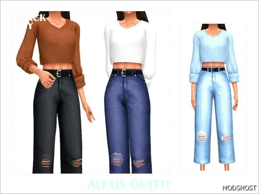 Sims 4 Female Clothes Mod: Alexis Outfit (Featured)