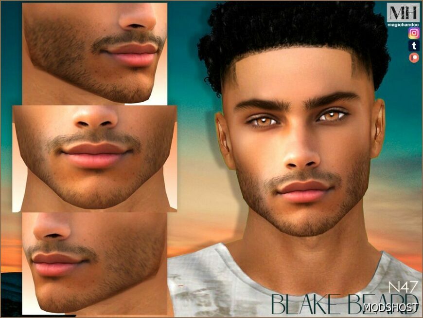 Sims 4 Male Hair Mod: Blake Beard N47 (Featured)