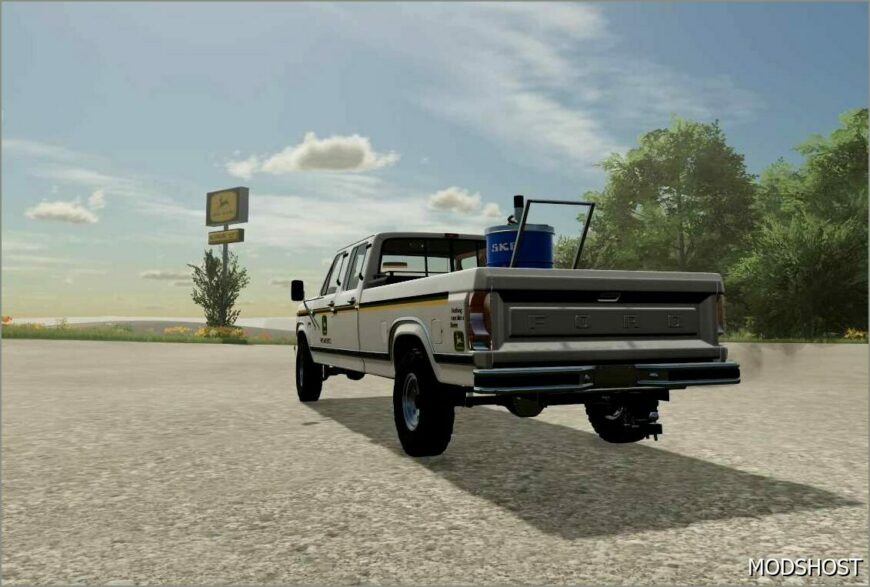 FS22 Ford Car Mod: 1986 Ford F350 John Deere Dealer Truck (Featured)