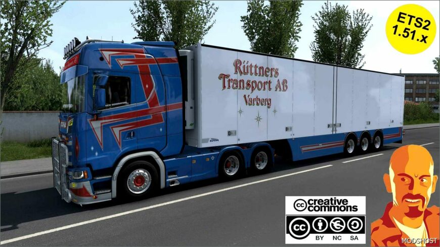 ETS2 Scania Truck Mod: S580 Ruttners Transport + NTM Trailer (Exclusive MOD) 1.51 (Featured)