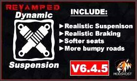 ETS2 DAF Mod: Revamped Dynamic Suspension V6.4.5 DAF NG Update 1.51 (Featured)