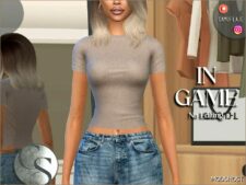 Sims 4 Everyday Clothes Mod: MIA Cotton T-Shirt (Image #2)