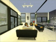 Sims 4 Mod: WS Penthouse Blue Window No CC (Image #5)