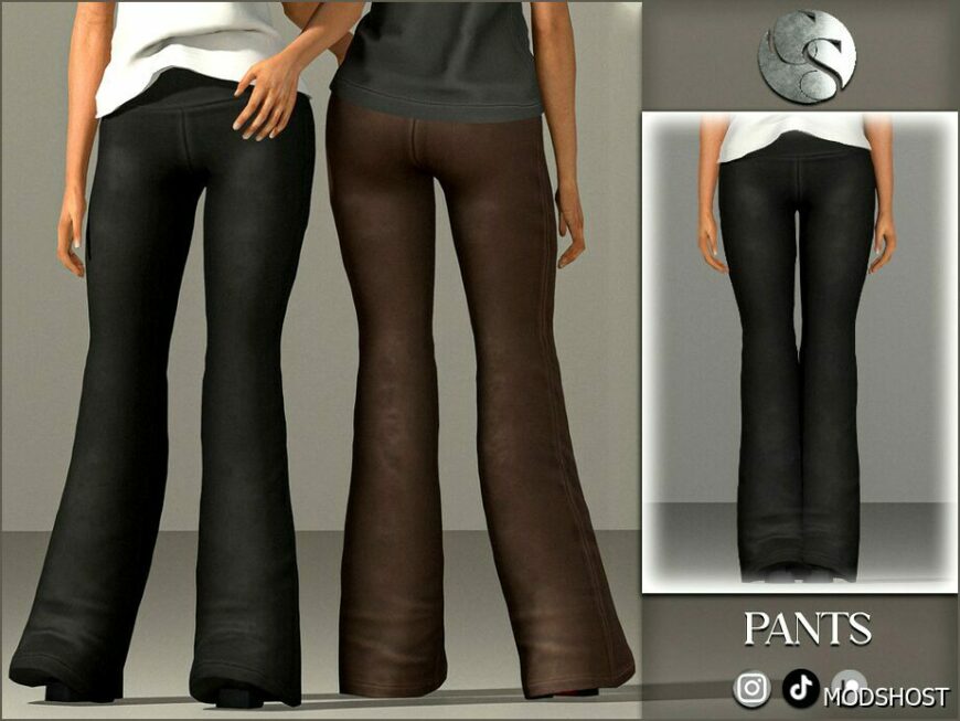 Sims 4 Elder Clothes Mod: Selena Leather Pants (Featured)