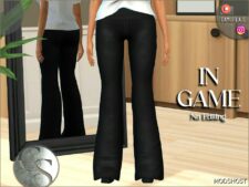 Sims 4 Elder Clothes Mod: Selena Leather Pants (Image #2)