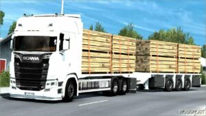 ETS2 Scania Mod: Custom Flatbed Chassis and Trailer Combo for RJL & Next GEN Scania V4.0 1.51 (Image #4)