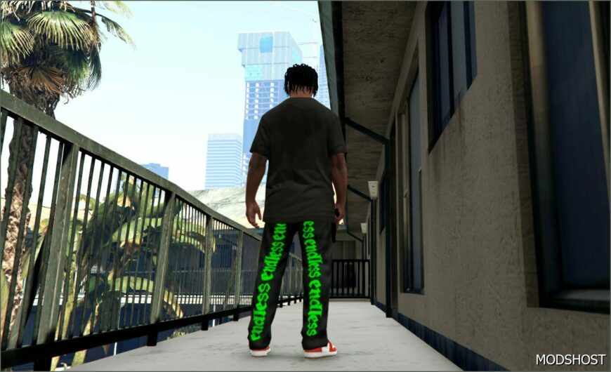 GTA 5 Player Mod: Endless Denim X Vlone Black Leather Pants V2.0 (Featured)