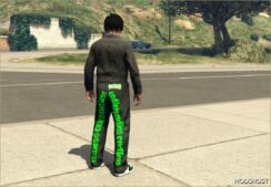 GTA 5 Player Mod: Endless Denim X Vlone Black Leather Pants V2.0 (Image #3)