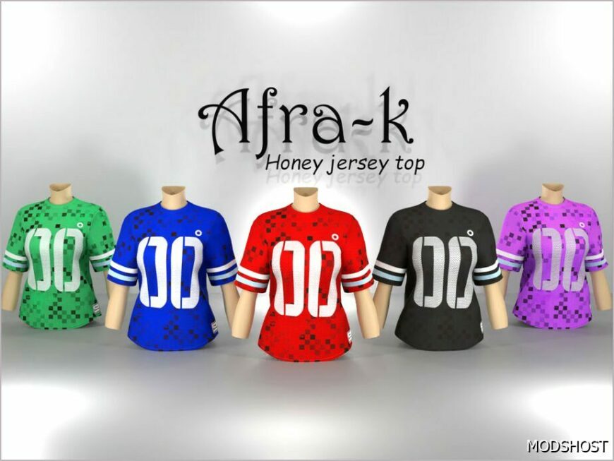 Sims 4 Clothes Mod: Honey Bxby Jersey TOP (Featured)