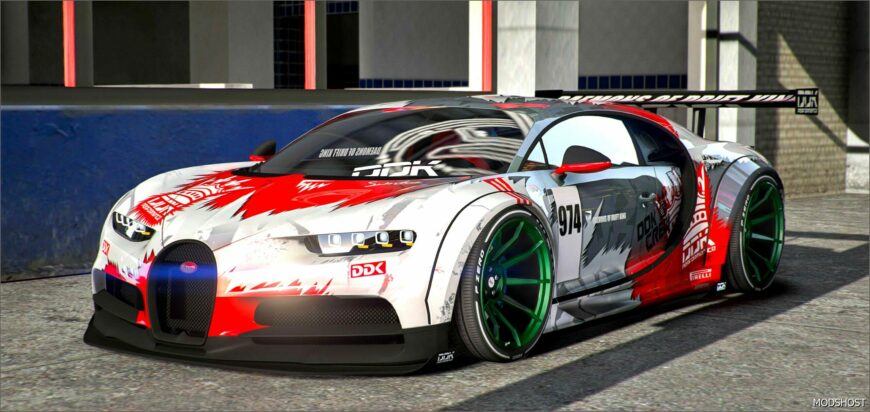 GTA 5 Bugatti Vehicle Mod: Chiron Liberty Walk Ddk-Performance (Featured)