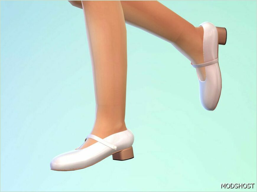 Sims 4 Female Shoes Mod: Child Heels with Pearl Buckles (Featured)