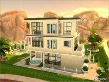 Sims 4 House Mod: WS Modern White 3 (No CC) (Featured)