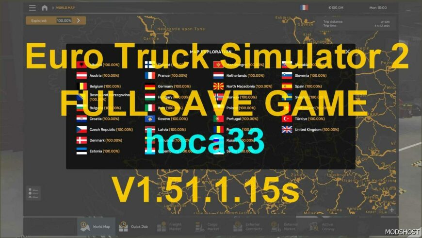 ETS2 Mod: Save Game 1.51.1.15S (Featured)