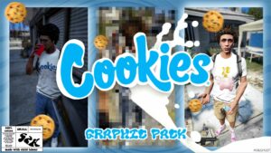 GTA 5 Player Mod: Cookies Graphic T-Shirt Pack for MP Male (Featured)