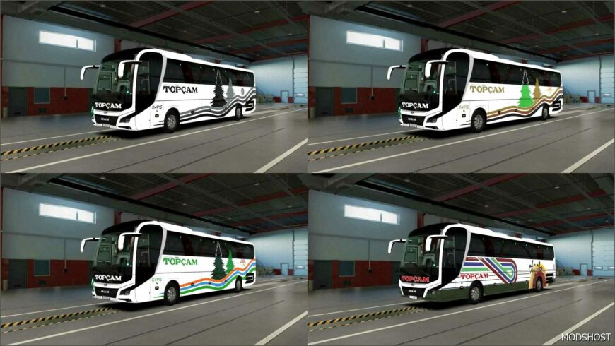 ETS2 MAN Skin Mod: 2023 MAN Lion’s Coach Topcam Pack (Featured)