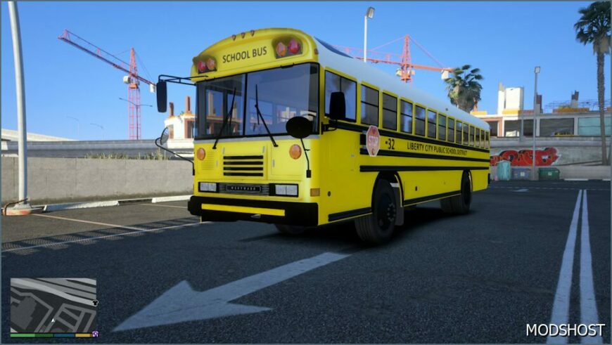 GTA 5 Vehicle Mod: Blue Bird TC3000 School Bus (Wentward S3) Addon ELS Support (Featured)