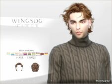 Sims 4 Male Mod: Wings EF0925 Messy Male Hair (Featured)