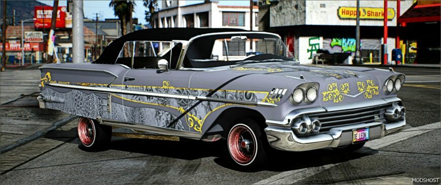 GTA 5 Vehicle Mod: Chevy Impala 1958 Lowrider (Debadged) (Featured)