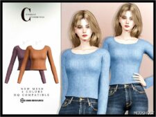 Sims 4 Female Clothes Mod: Sweater T-676 (Image #2)