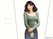 Sims 4 Adult Clothes Mod: Mila TOP (Image #2)