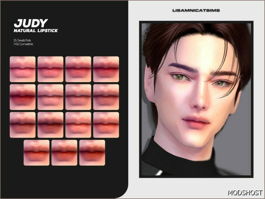 Sims 4 Male Makeup Mod: Judy Natural Lipstick (Featured)