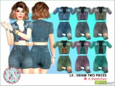 Sims 4 Everyday Clothes Mod: LX : Denim TWO Pieces (Featured)