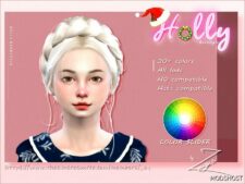 Sims 4 Kid Mod: Christmas Holly Hairstyle for Kids (Featured)