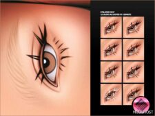 Sims 4 Female Makeup Mod: 2D Eyelashes N137 (Featured)