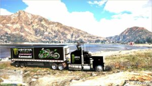 GTA 5 Vehicle Mod: Kawasaki Monster Packer & Trailers 2 (Image #3)